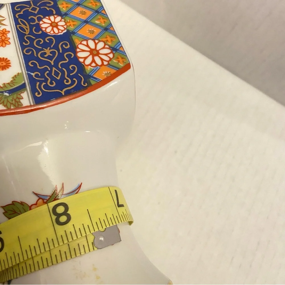 Japanese Imari Vase 1960’s Printed, Hand painted, Gilded Rim.